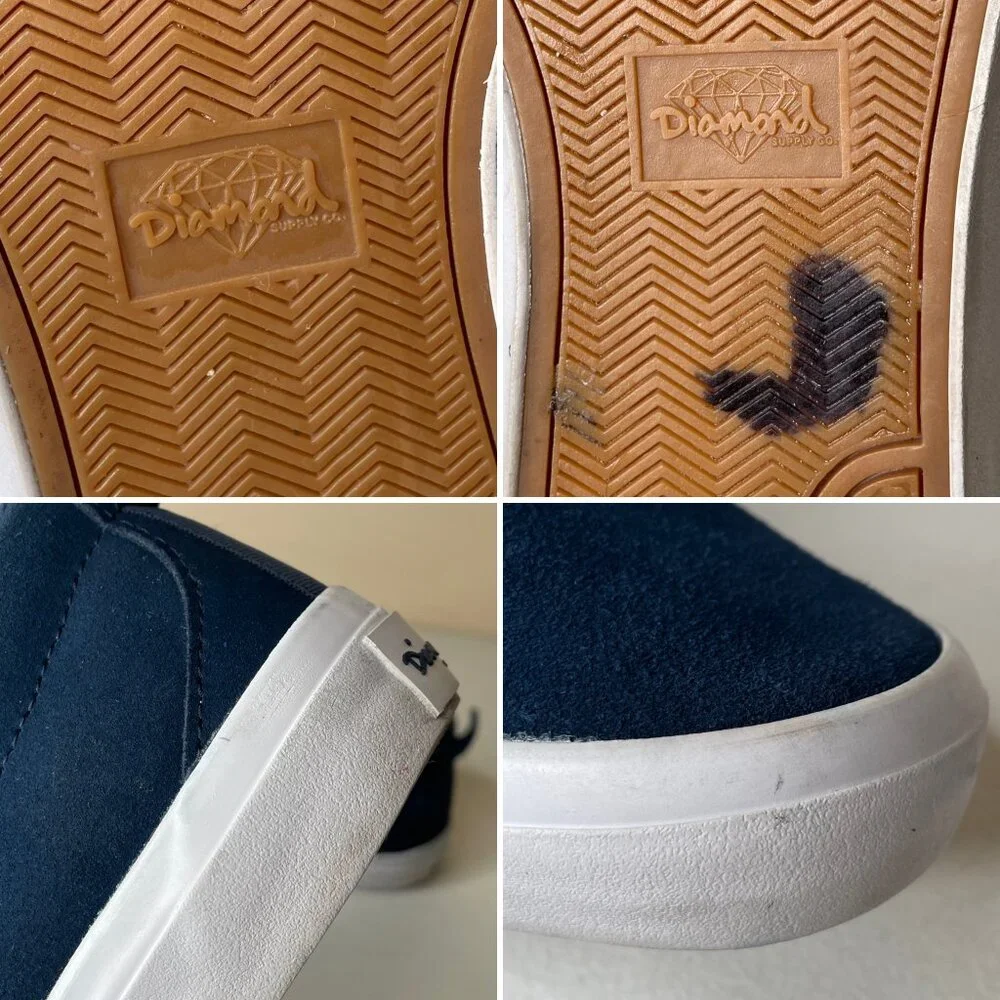 Diamond Supply Co Icon Two Tone Navy Suede Shoes Size 8.5